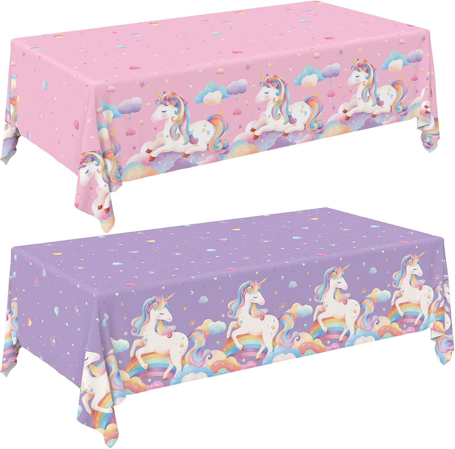 Gatherfun Unicorn Party Supplies Set 2-Pack Tablecloths