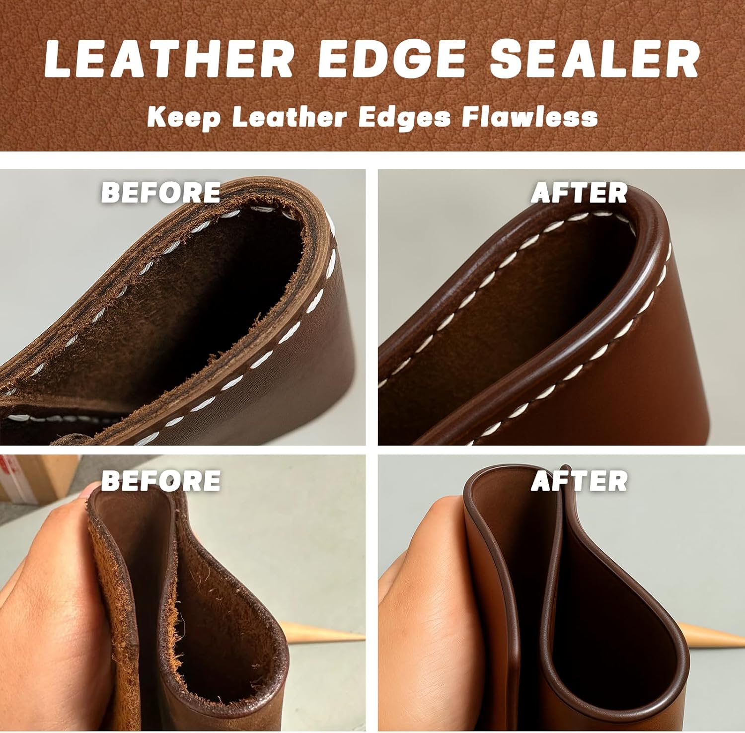 200g Leather Edge Sealer Kit for Smooth Glossy Edges