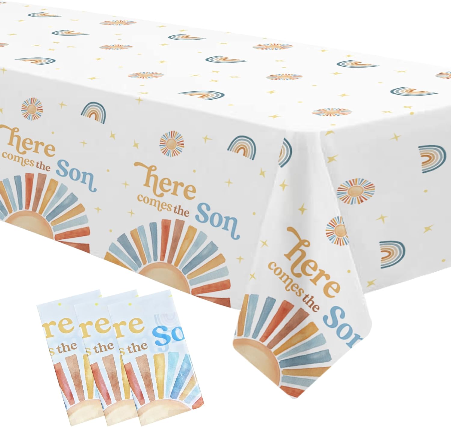 Here Comes The Sun Baby Shower Tablecloth 3 Pcs 54x108