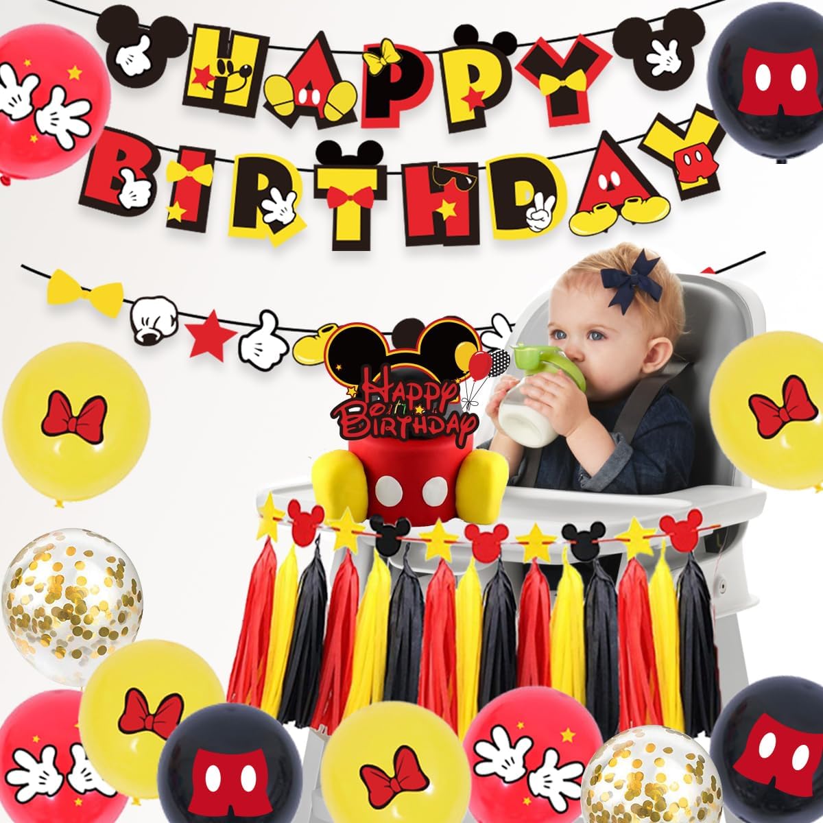PRATYUS Mickey Birthday Decor Kit for Kids Party Supplies