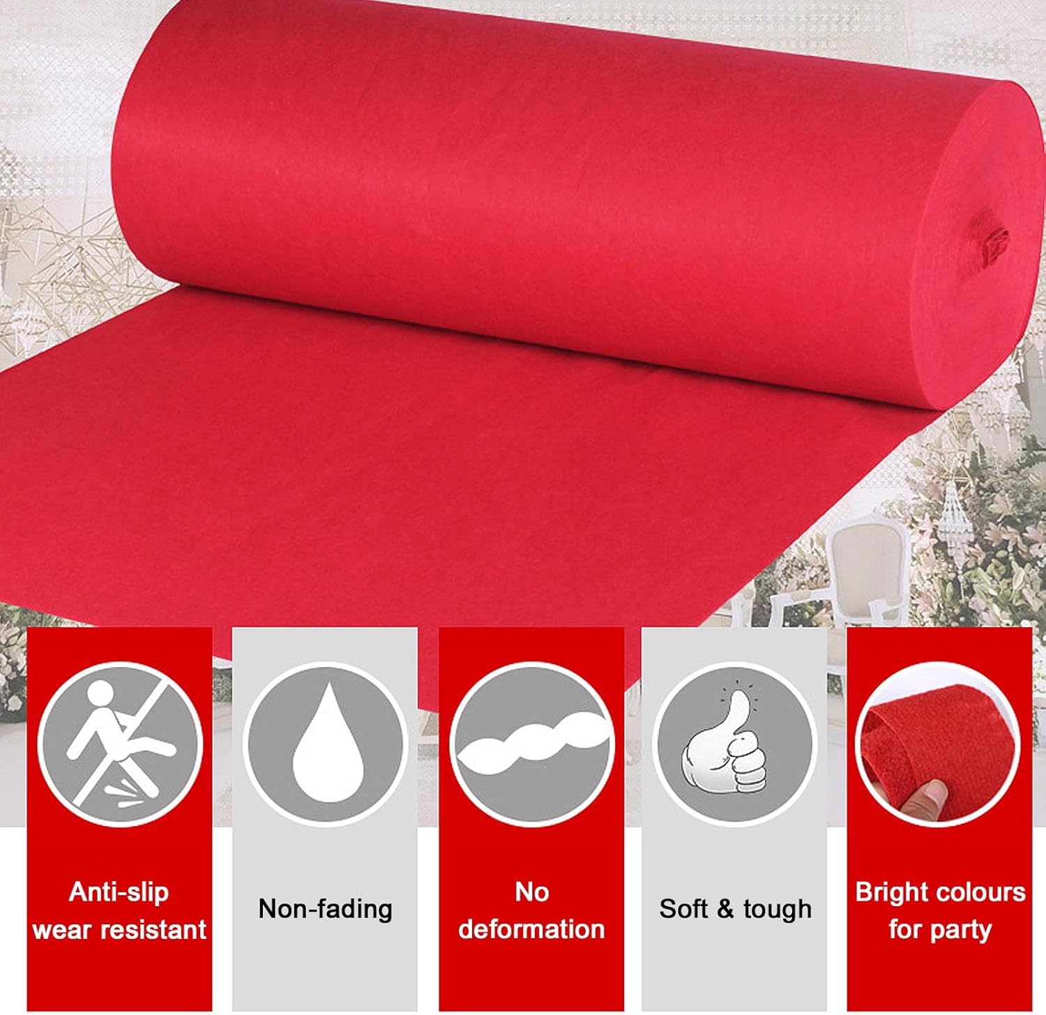 Premium White Wedding Aisle Runner 4x30ft Red Carpet Decor