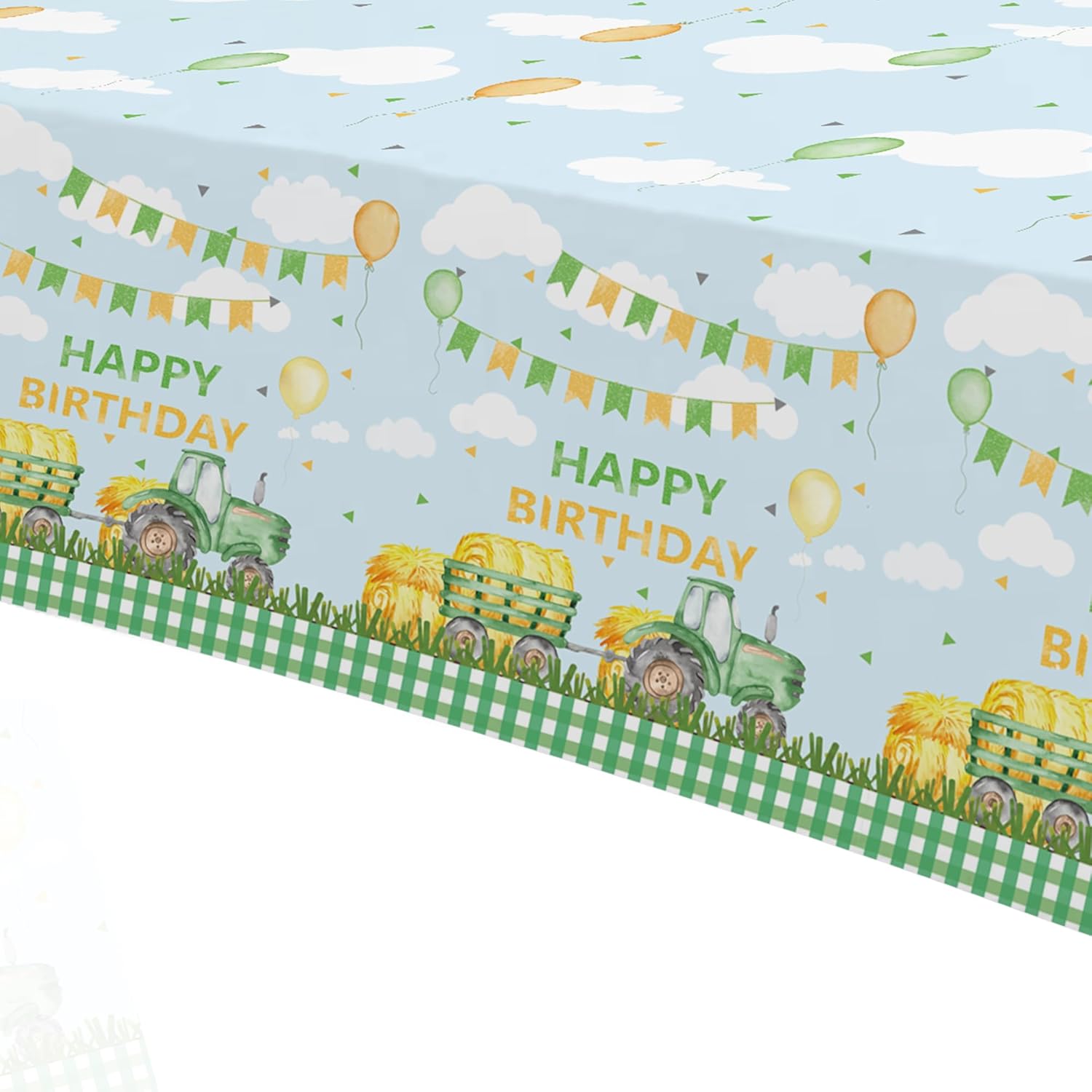 Tractor Birthday Tablecloth Set - 3 Pack 54in x 108in