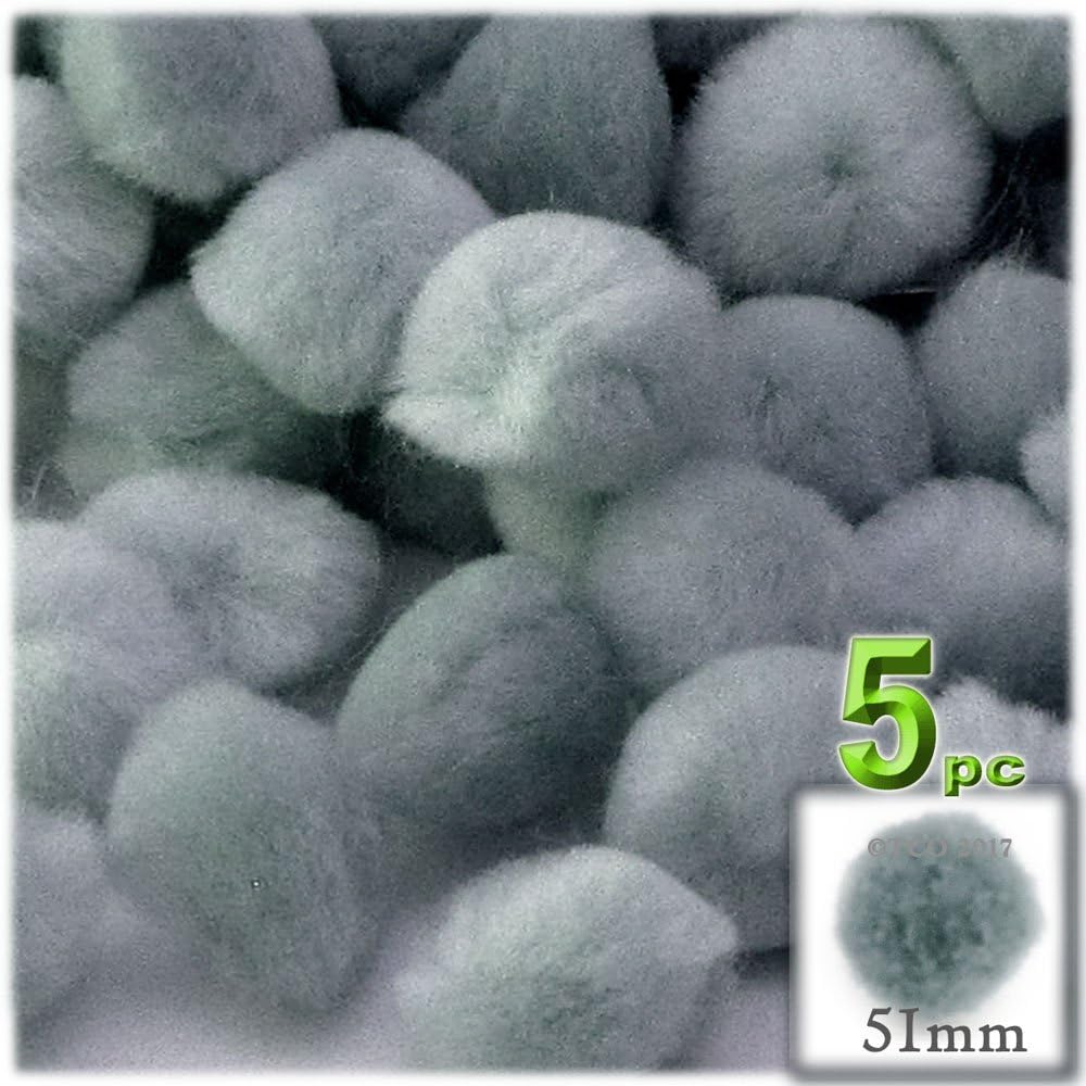 The Crafts Outlet 5-Piece Multi Purpose Pom Poms Emerald Green