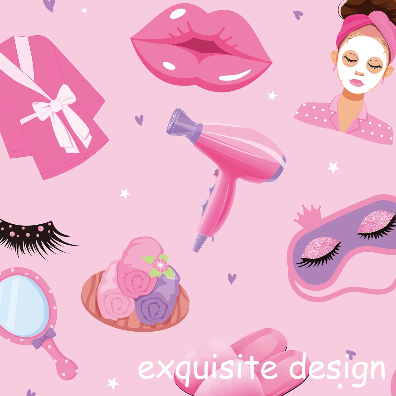 Umoni Spa Tablecloth Makeup Themed Birthday Party Decorations 2PCS