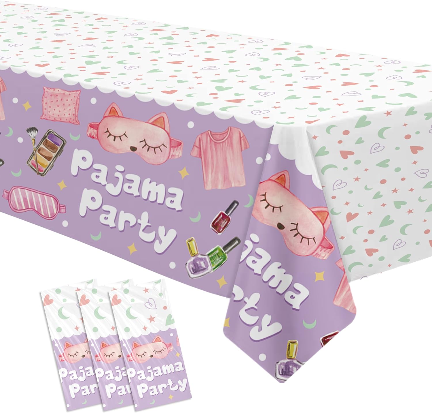 Sleepover Party Supplies Tablecloth 3 Pack