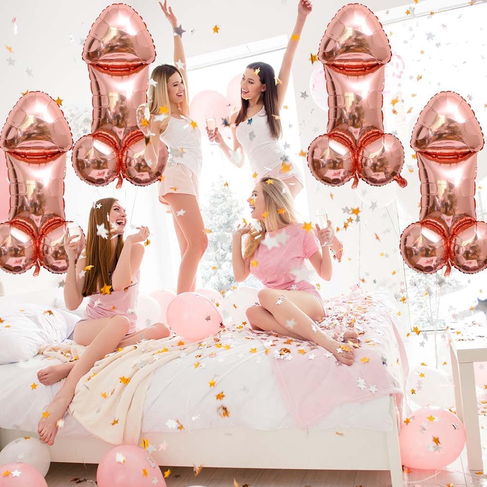 4 Pcs Bachelorette Balloons Funny Party Favors Decorations for Bridal Shower and Engagement