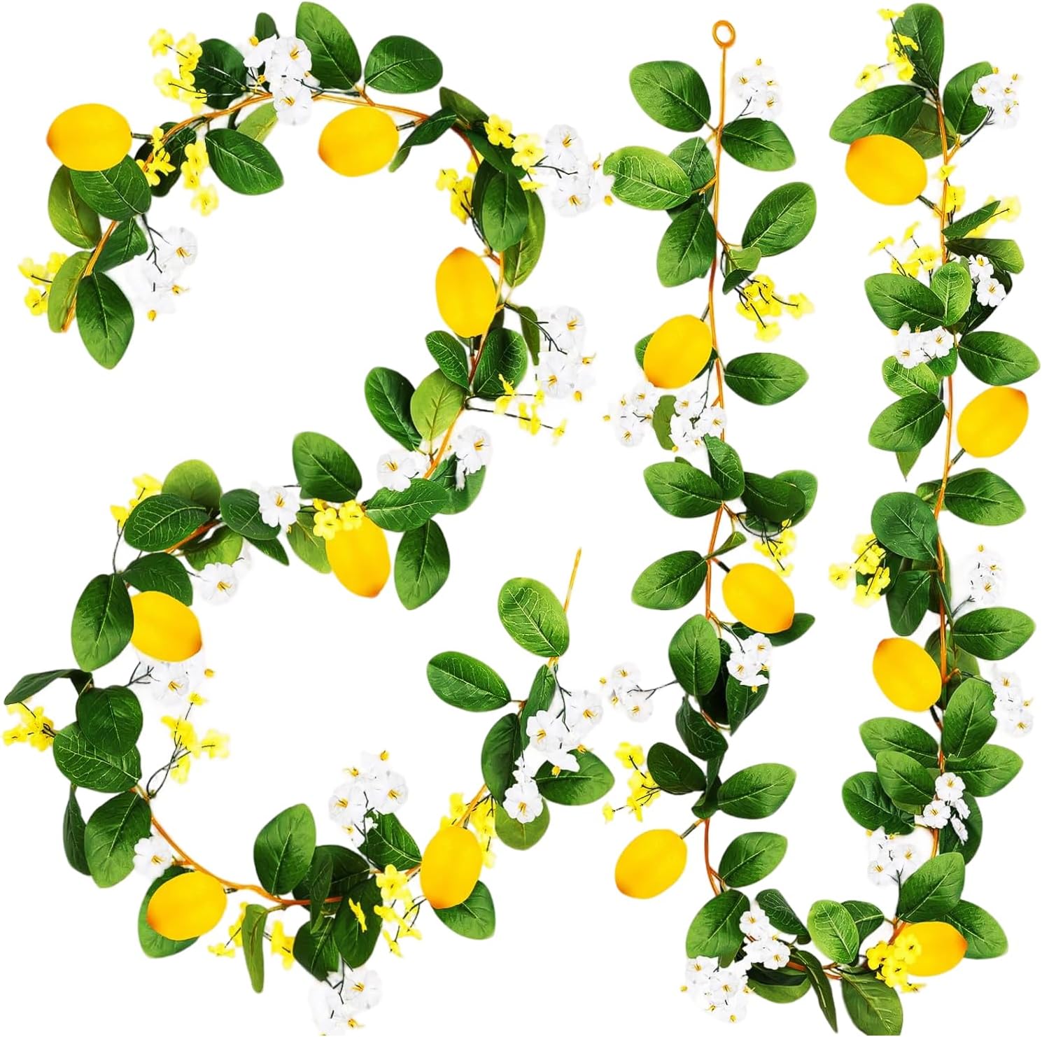 2PCS Artificial Lemon Garland 12Ft Total for Wedding and Home Decor