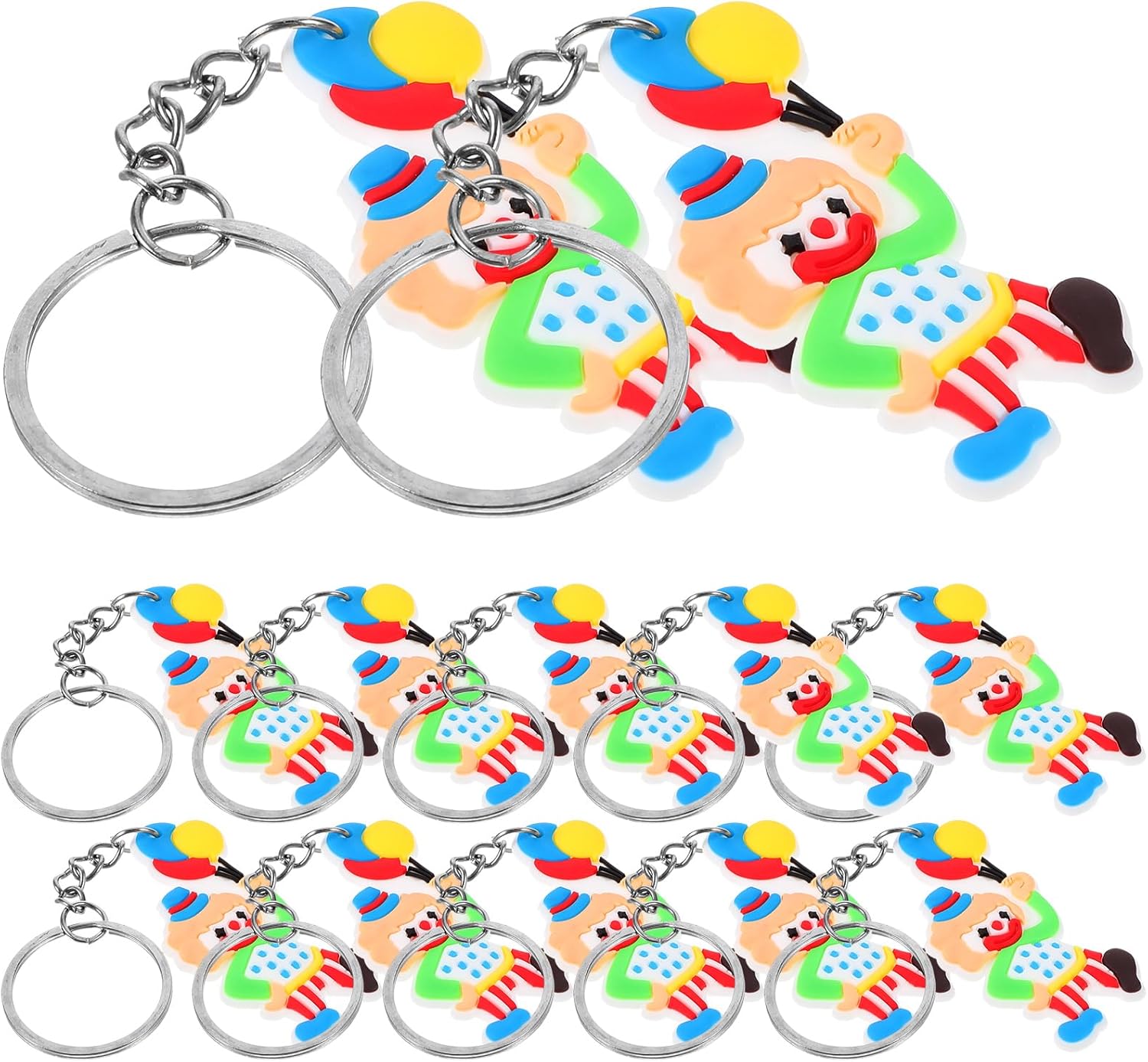LUOZZY 12 Pcs Clown Key Chains for Mardi Gras Party