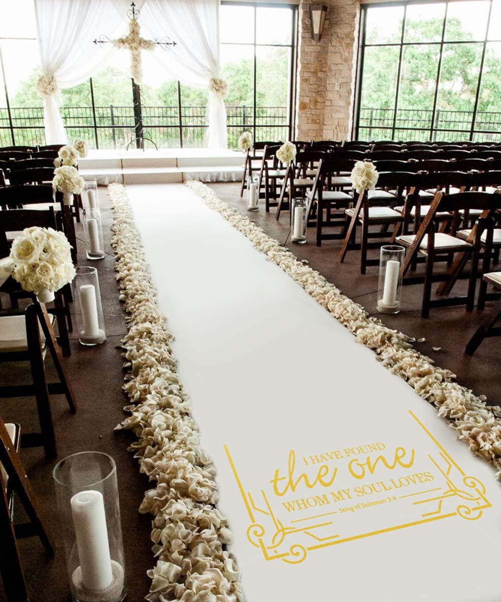 Wedding Aisle Runner 50ft X 3ft Gold Print