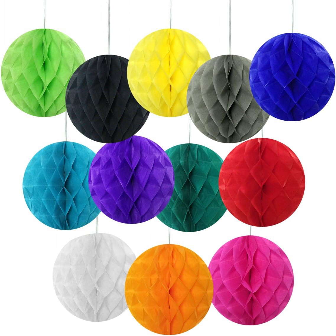Wrapables 6 Inch Tissue Honeycomb Balls Set of 5 White