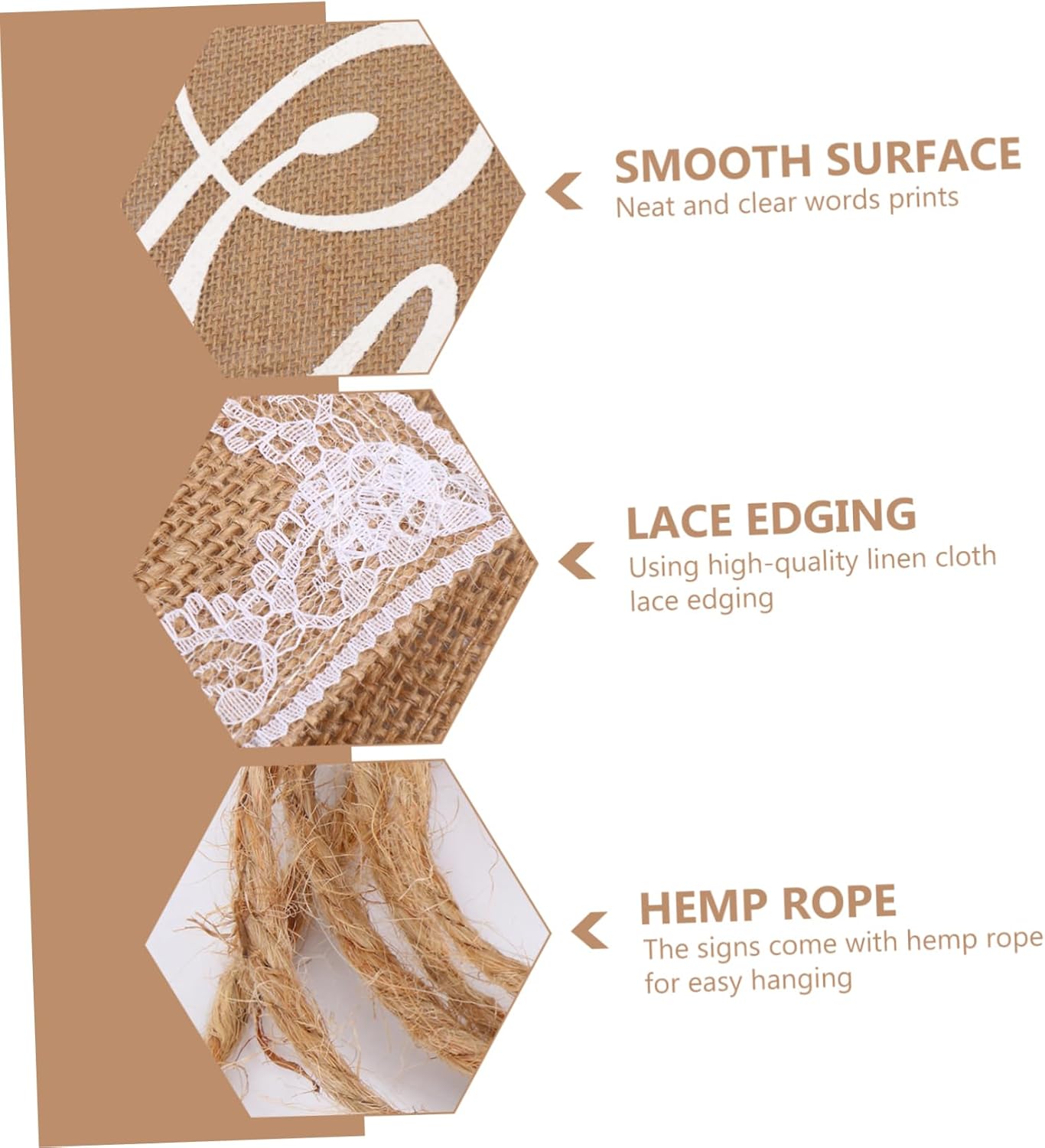 Jojofuny 2pcs Elegant Wedding Chair Sign Set Mr Mrs Burlap Decor with Lace Edging