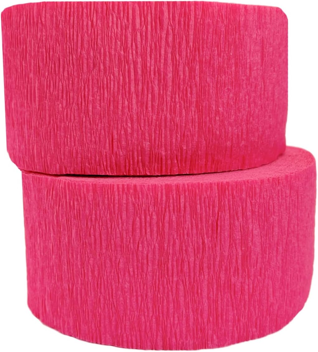 K-Kraft USA-Made Crepe Paper Streamers 2 Rolls Hot Pink and 2 Rolls Midnight Blue