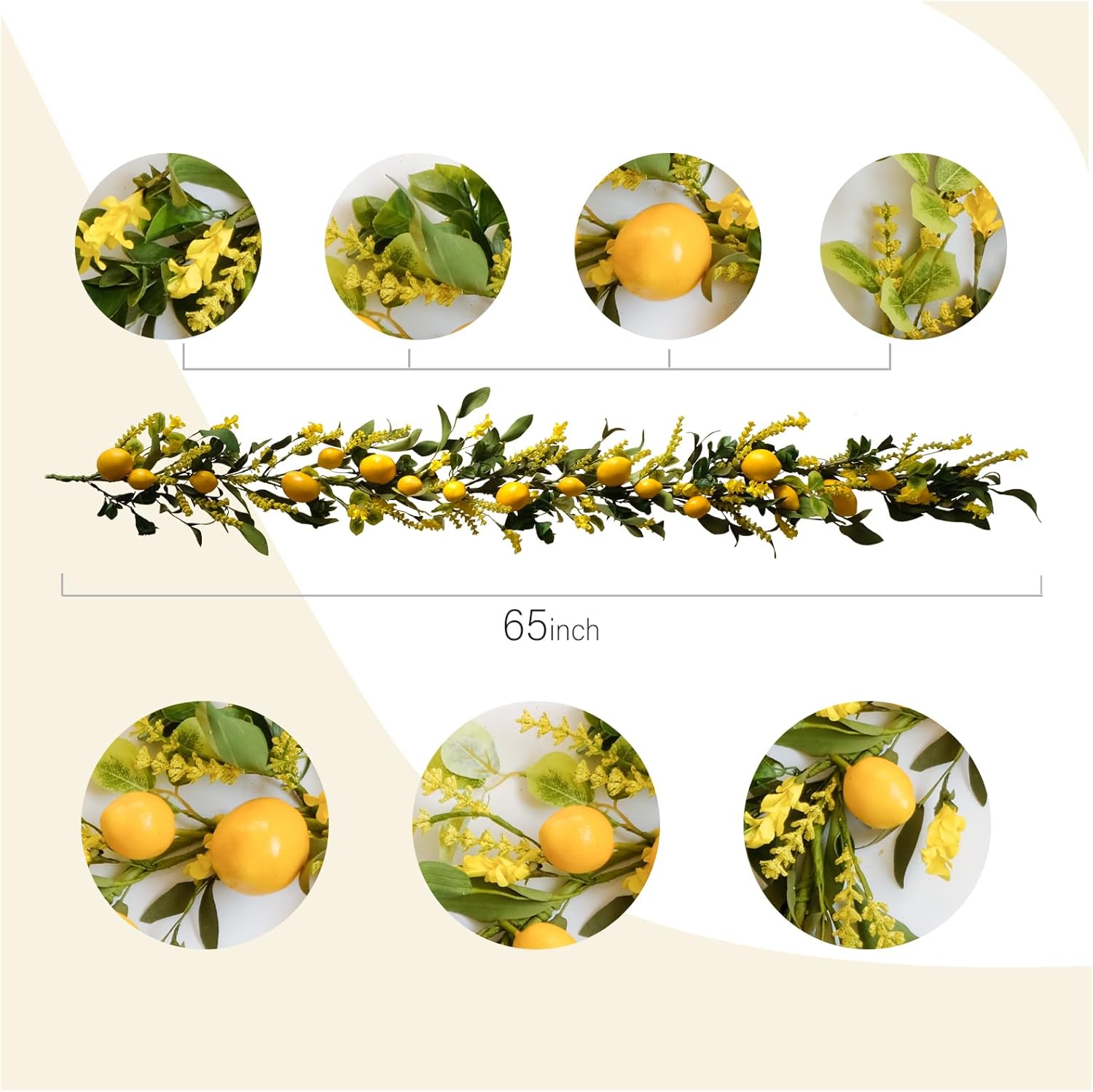 TEMPUS 54 Ft Artificial Lemon Garland for Home Wedding Decorations