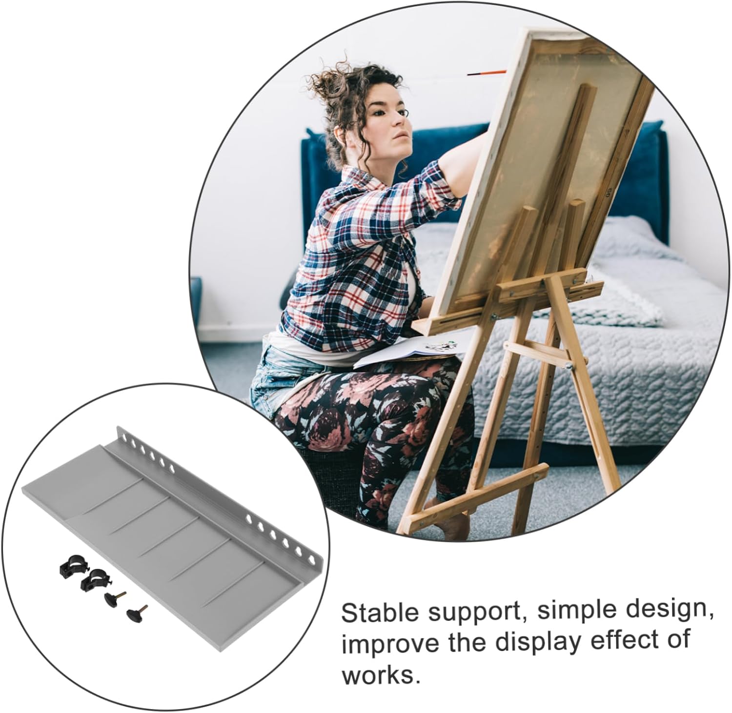 HOMSFOU Professional Hand Crank Easel Tray for Painting