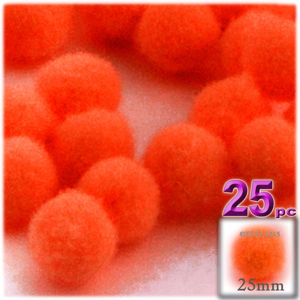 The Crafts Outlet 25-Piece Coffee Brown Pom Poms