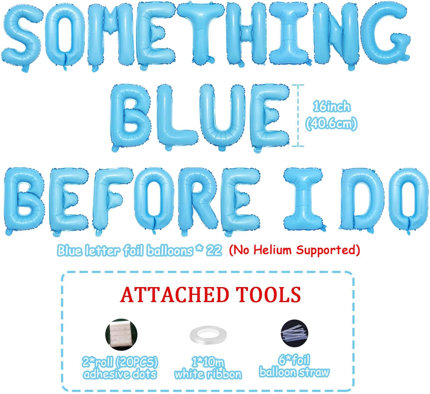 Something Blue Before I Do Foil Balloon Set