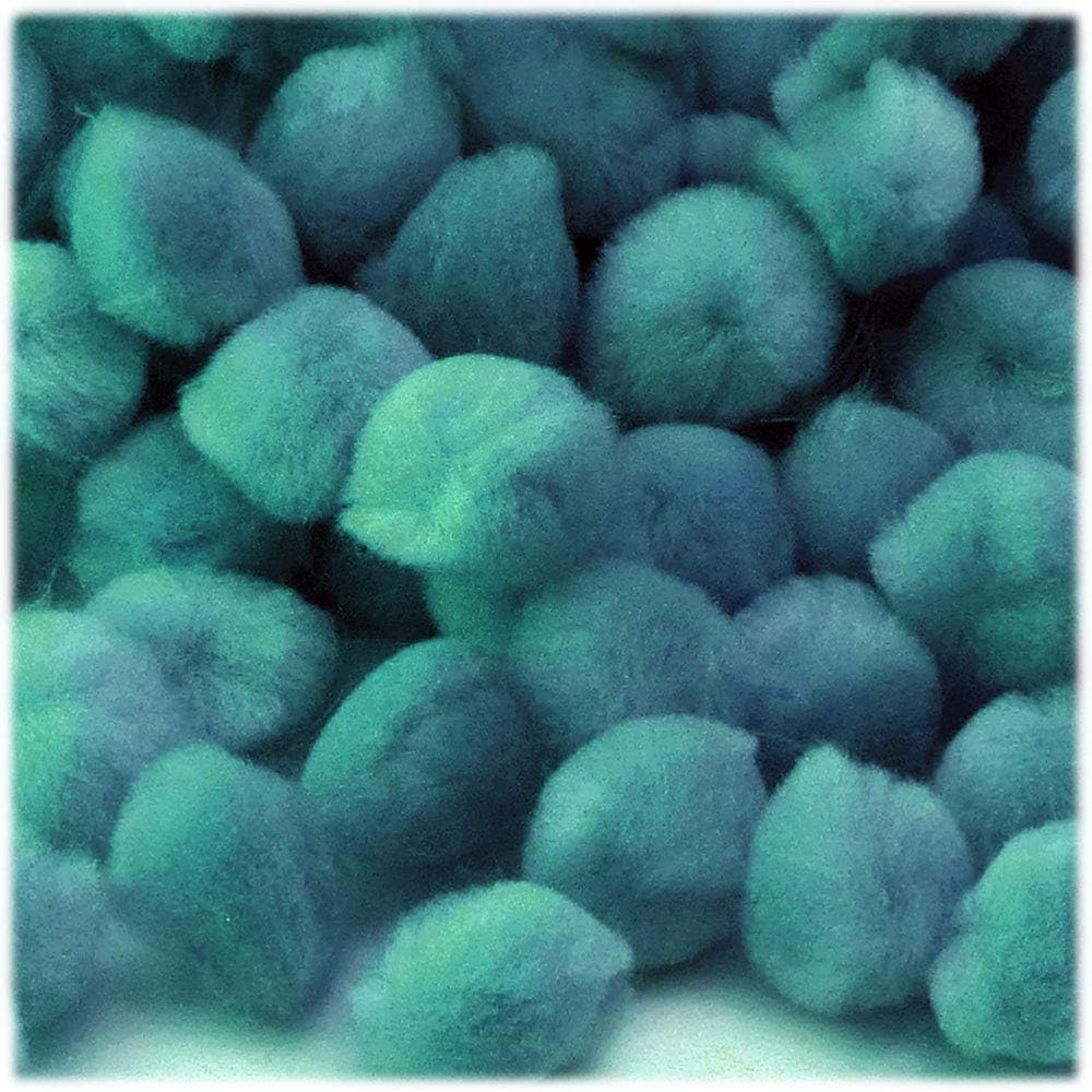 The Crafts Outlet 50 Piece Multi Purpose Pom Poms Turquoise Blue