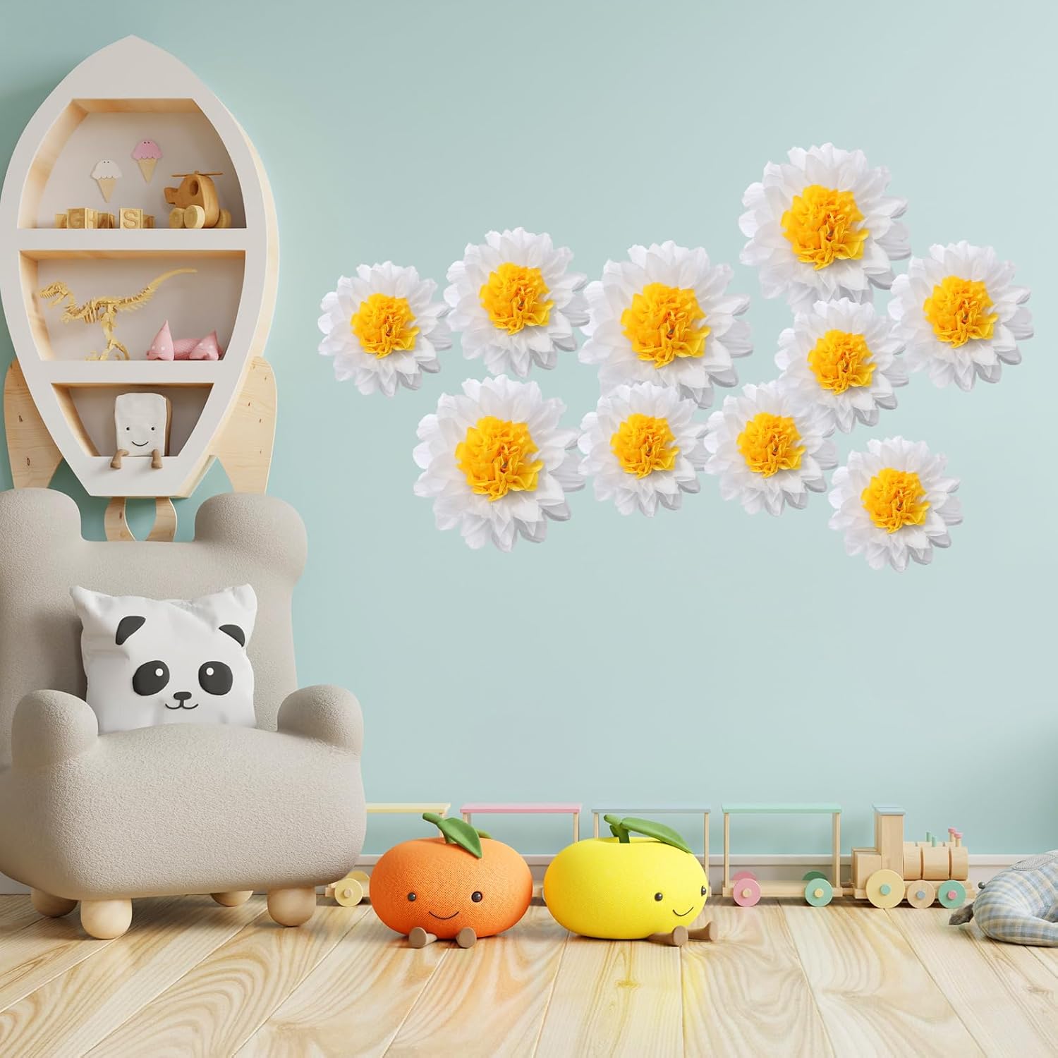 Dunzoom 24 Pack Daisy Tissue Paper Decorations