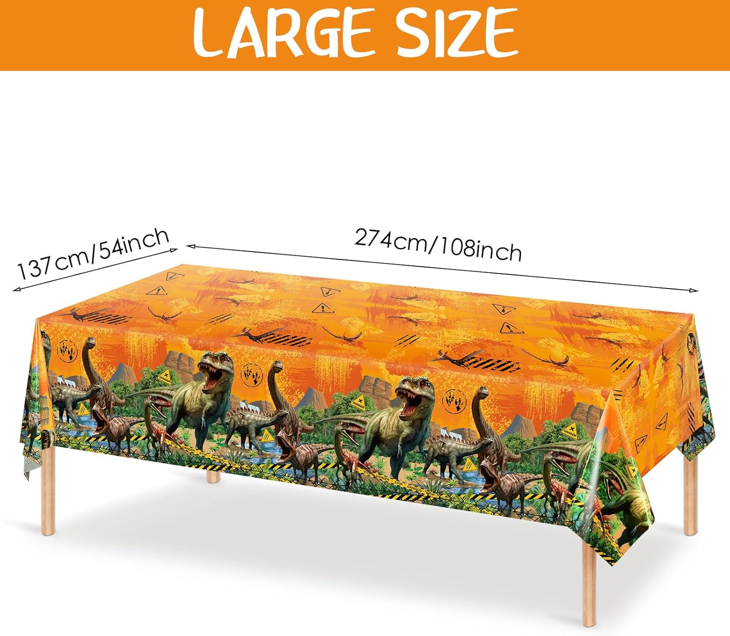 Tiamon 3 Pcs Dinosaur Party Tablecloths