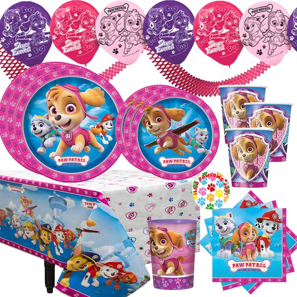 Deluxe Paw Patrol Girl Birthday Party Pack For 16