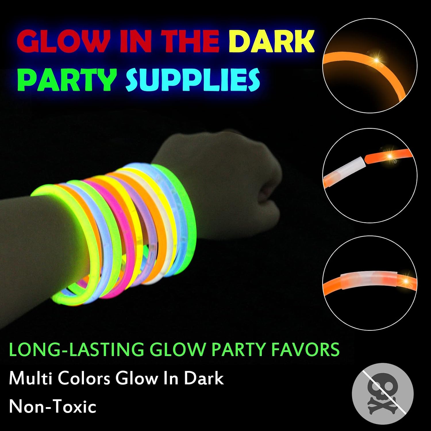 Stondino Christmas Glow In The Dark Party Supplies LED Glasses Finger Lights for Kids Party Favors