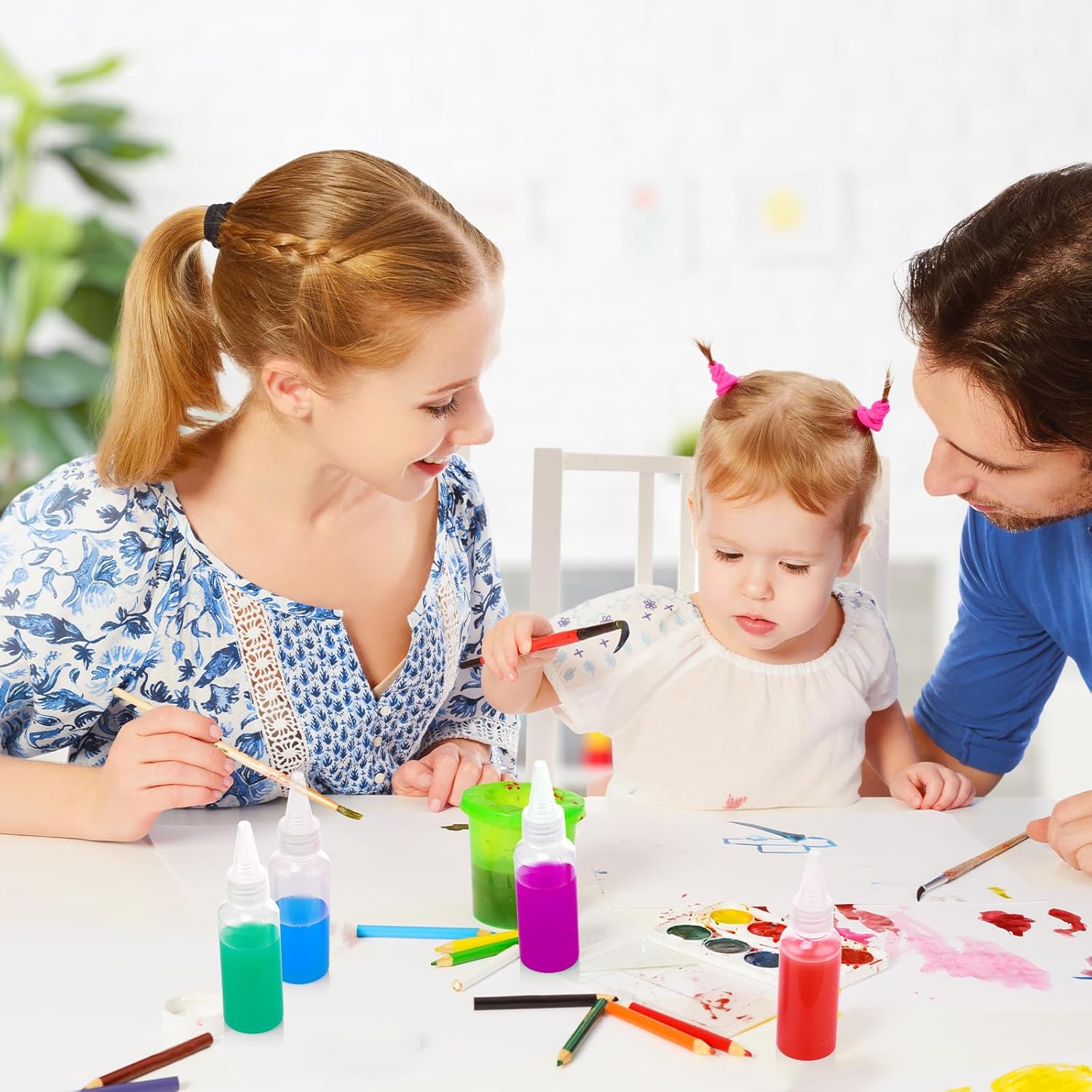 100 Pcs 17 Oz Plastic Squeeze Bottles for Paint Crafts Empty Sand Art Supplies with Leak-proof Top Caps