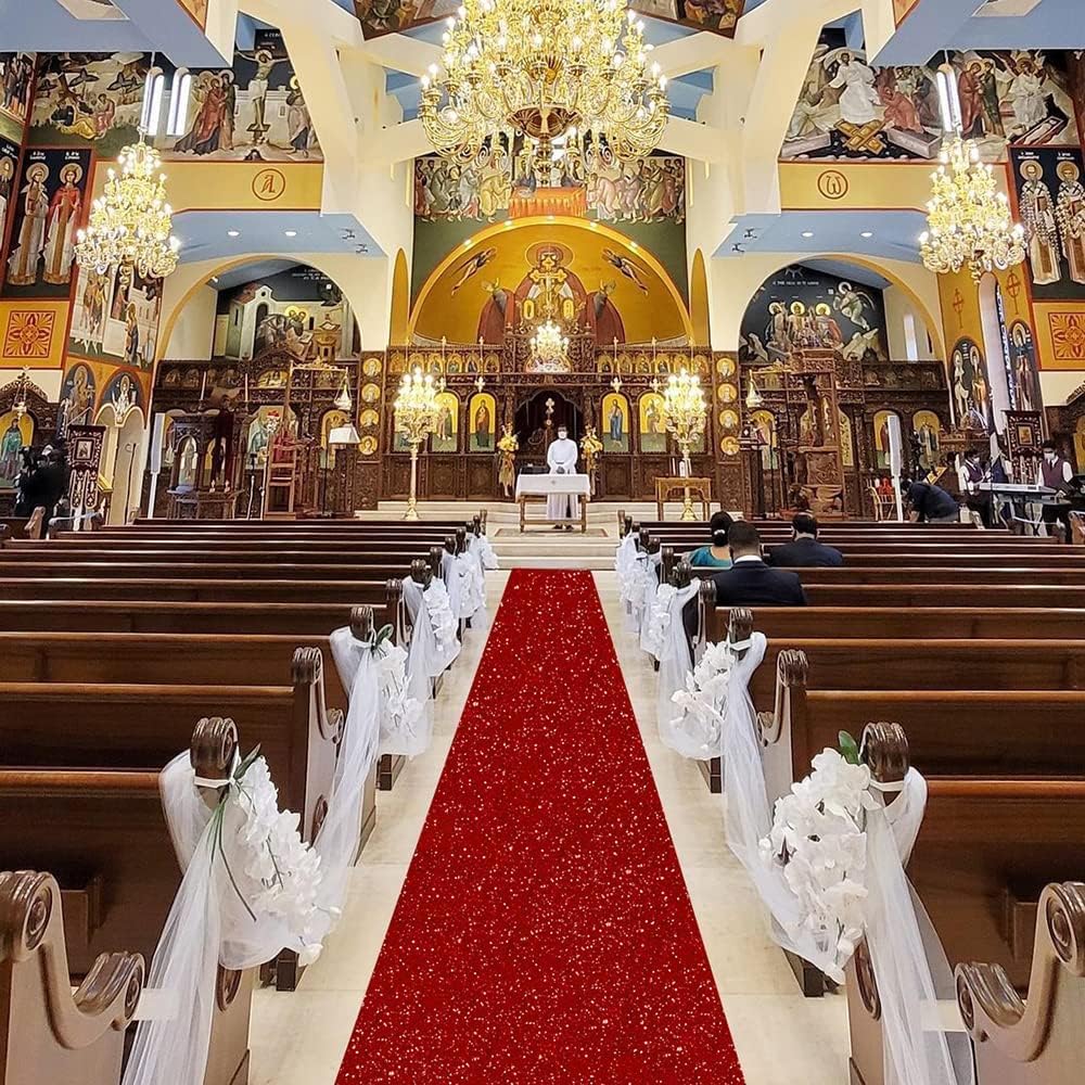 Premium White Wedding Aisle Runner 4x30ft Red Carpet Decor
