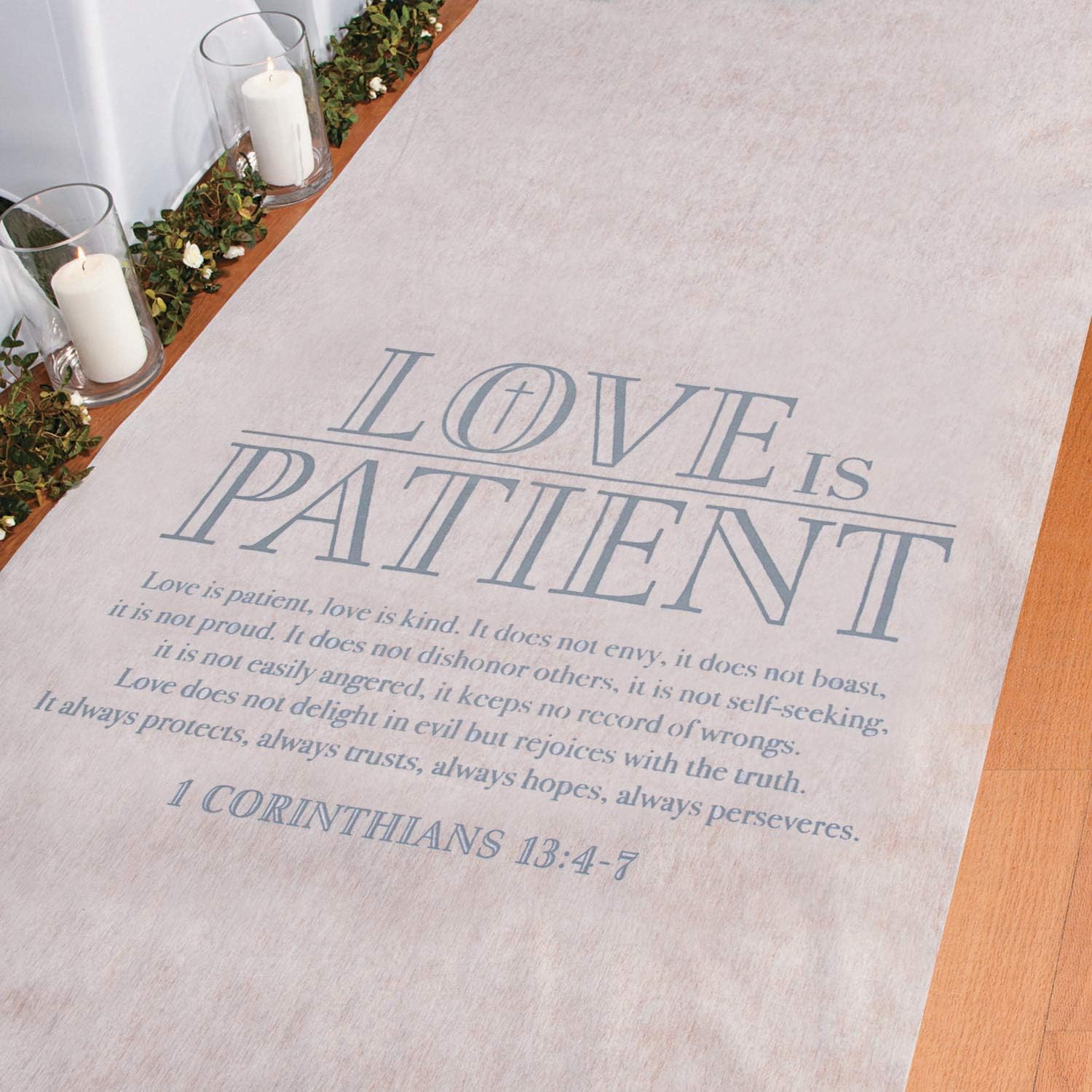 Love is Patient Wedding Aisle Runner 100 Feet