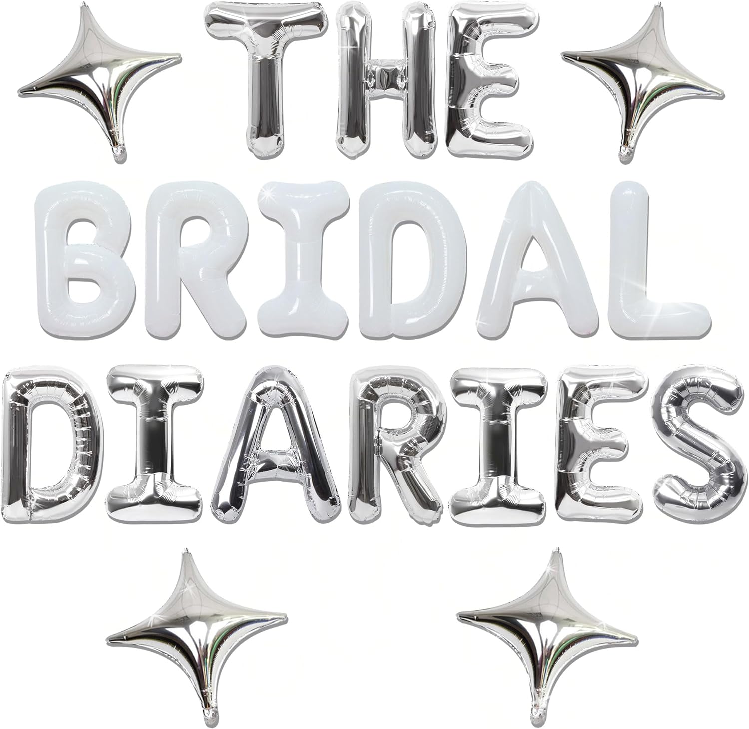 Bridal Diaries Silver Balloons Banner Decor