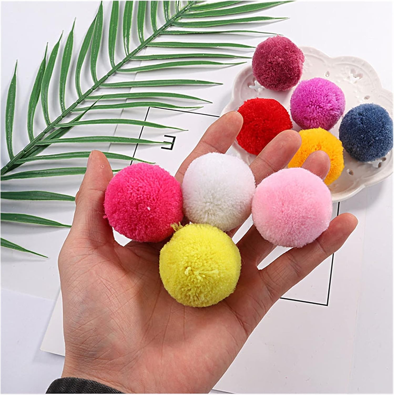HANRUO Multi Size Pompones Fluffy Plush Decor