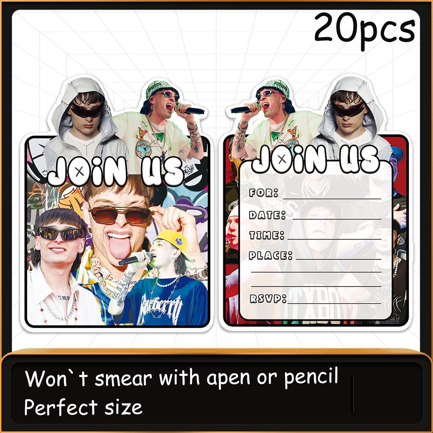 20pcs Peso-Pluma Invitation Cards for Birthday Party Decoration