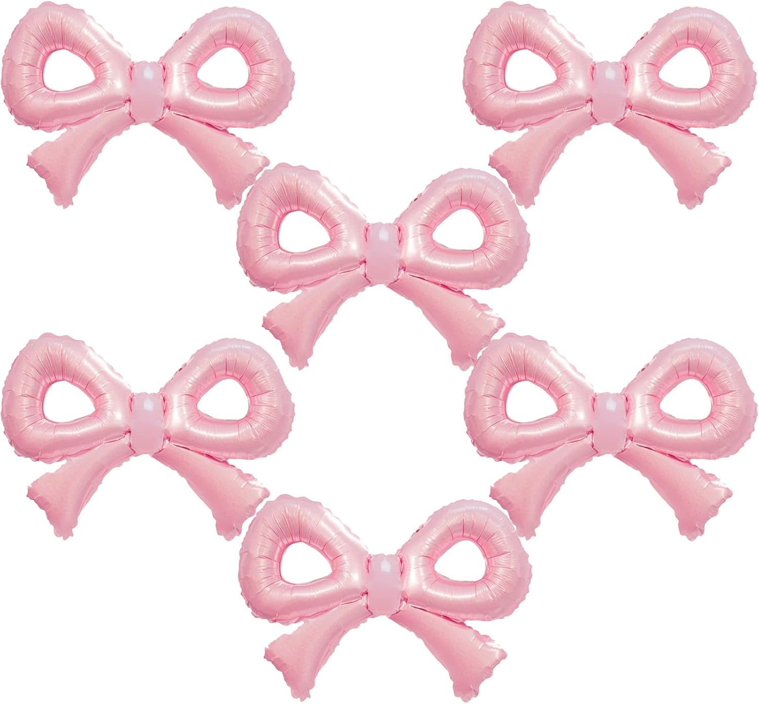 6PCS 12x9 Inch Mini Bow Balloons Pink Party Decor