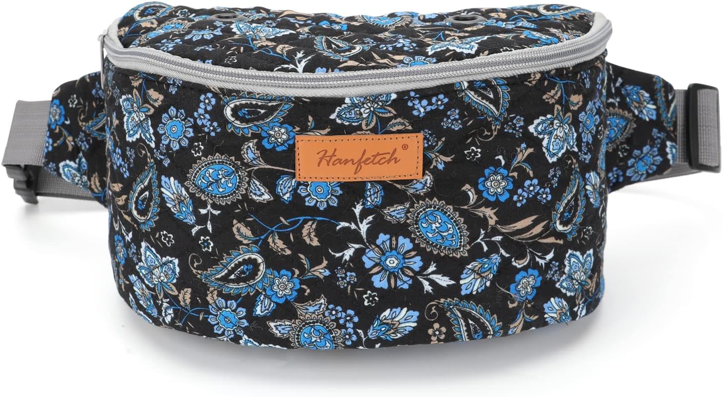 Hanfetch Yarn Crossbody Waist Bag Organizer for Crochet Hooks and Yarn Skeins