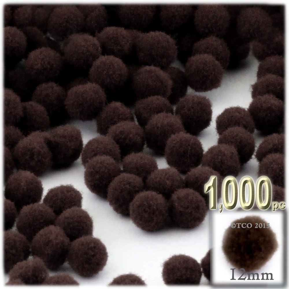 The Crafts Outlet 1000 Piece White Pom Poms 12mm