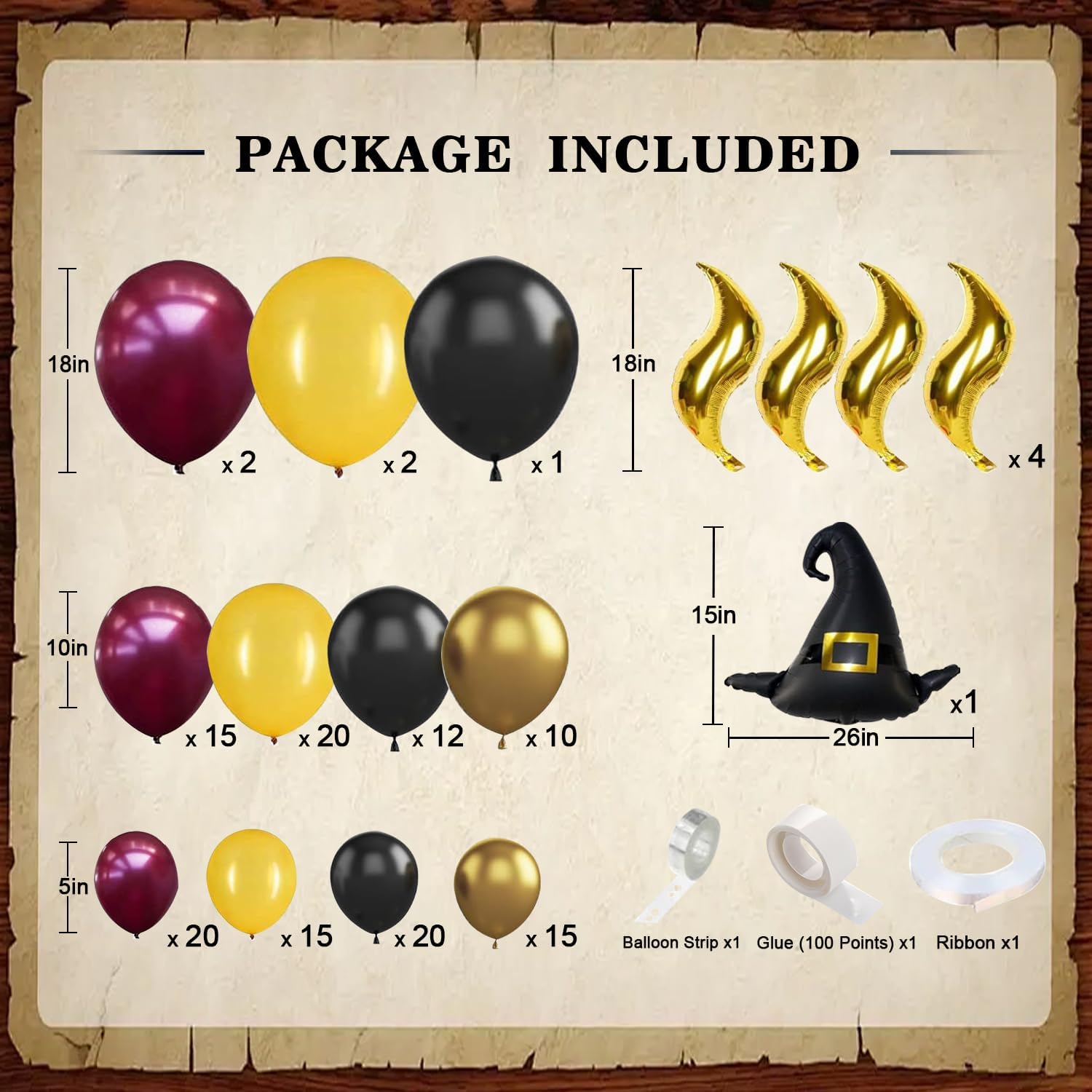 Halloween Balloon Arch Kit 139Pcs Wizard Theme Decor