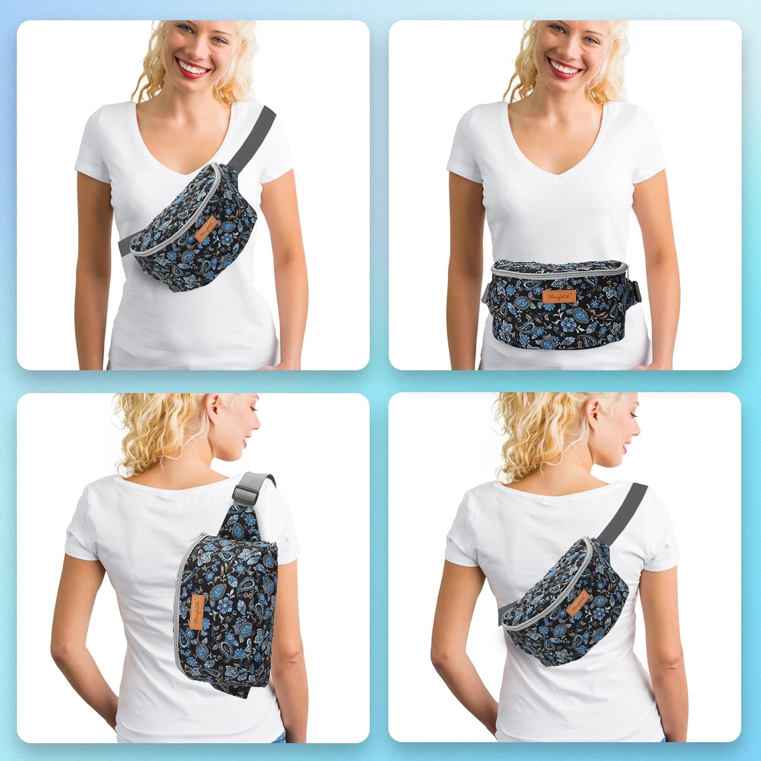 Hanfetch Yarn Crossbody Waist Bag Organizer for Crochet Hooks and Yarn Skeins
