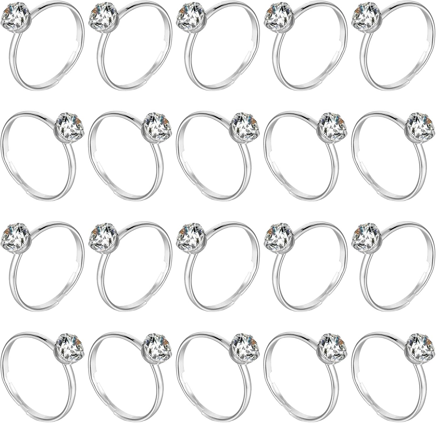 36 Packs Fake Diamond Rings for Bridal Shower Decorations