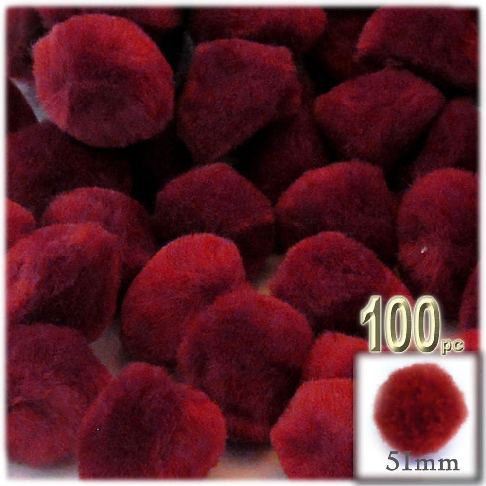 The Crafts Outlet 100 Piece Coffee Brown Pom Poms