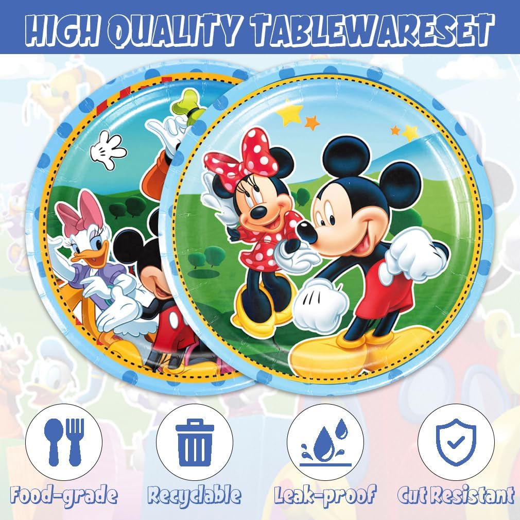 40 Pack Mickey Party Supplies 20 Plates 20 Napkins