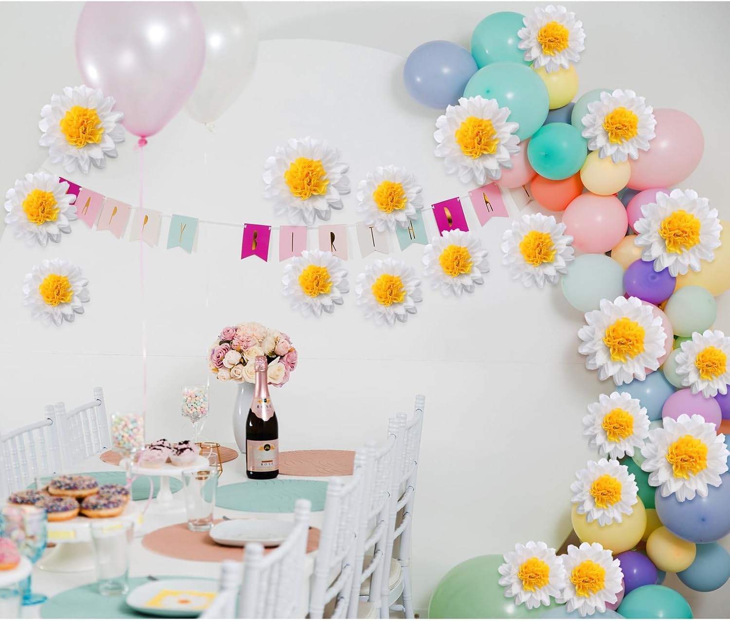 Dunzoom 24 Pack Daisy Tissue Paper Decorations