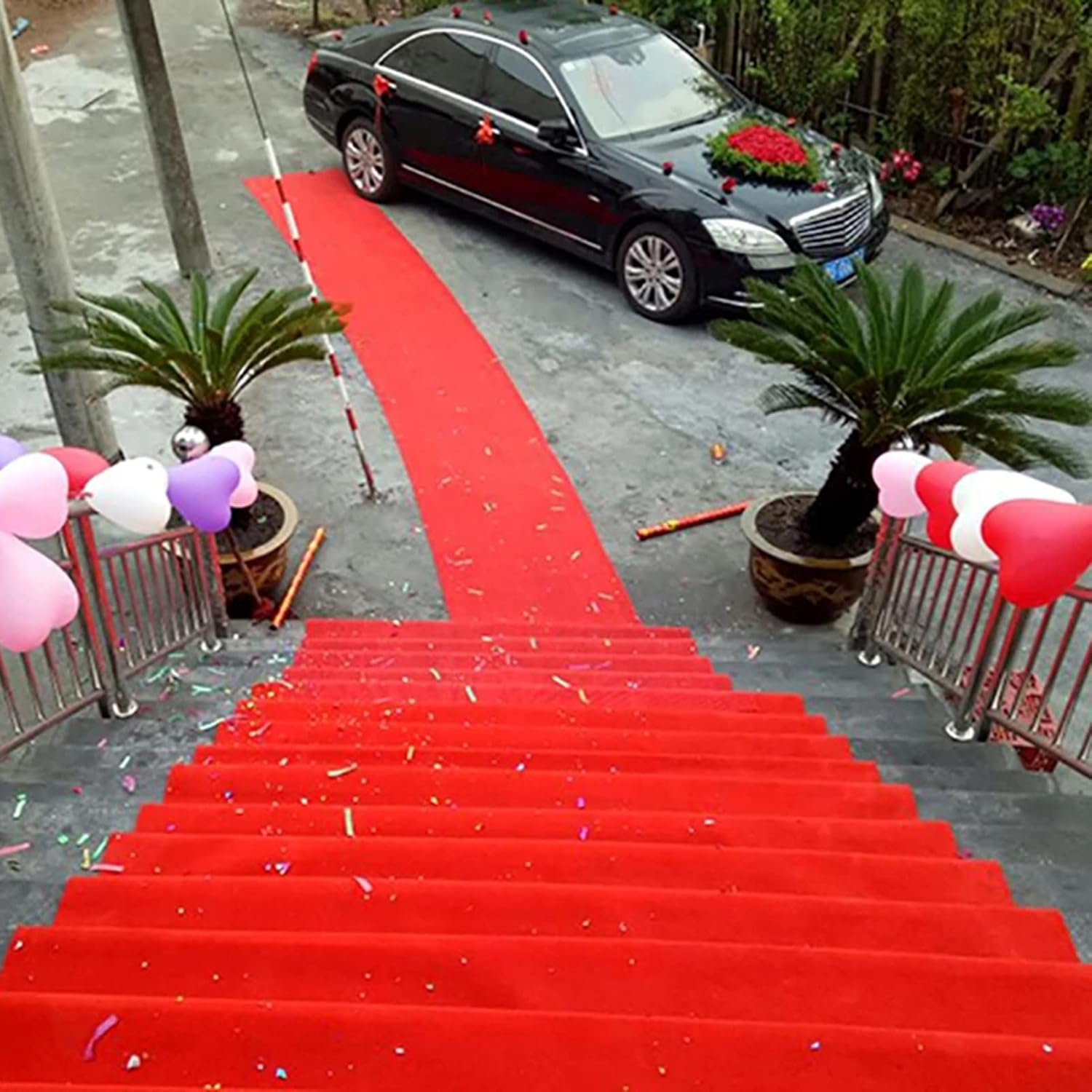 Red Aisle Runner for Wedding Decorations Carpet Roll Disposable Rug for Indoor Outdoor Events