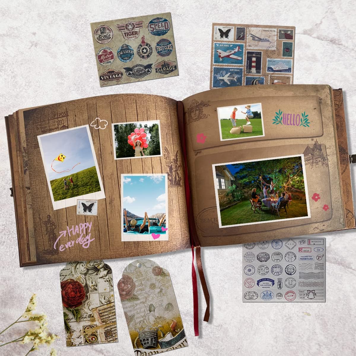 Retro Style Travel Photo Book with Gift Box