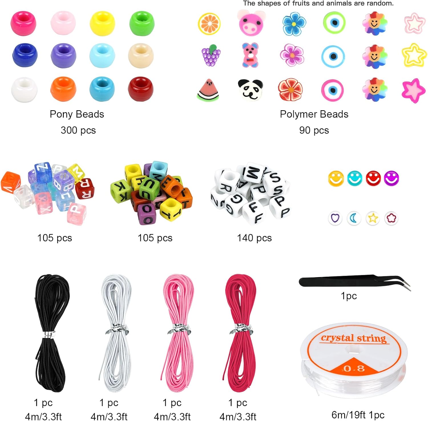 Dowsabel Bracelet Making Kit with 300 Pony Beads