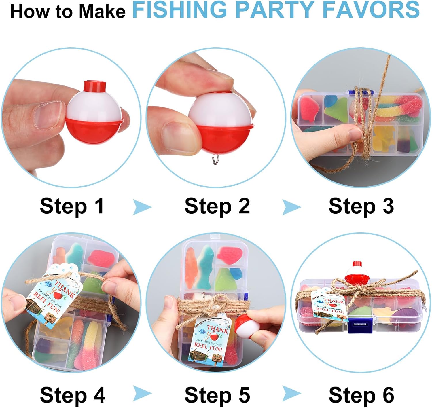 Wonderjune 24 Piece Fishing Party Favor Set