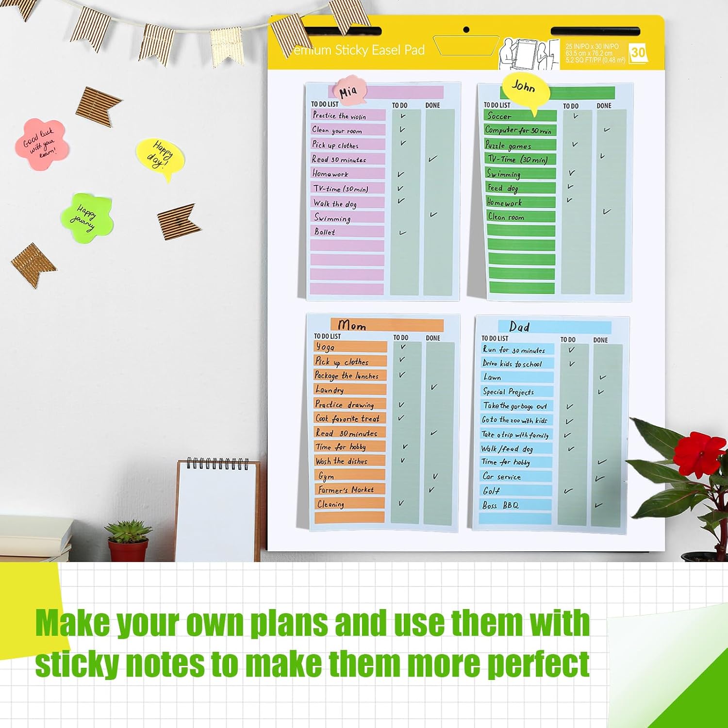 ReliThick 12 Pads Sticky Easel Paper for Teachers