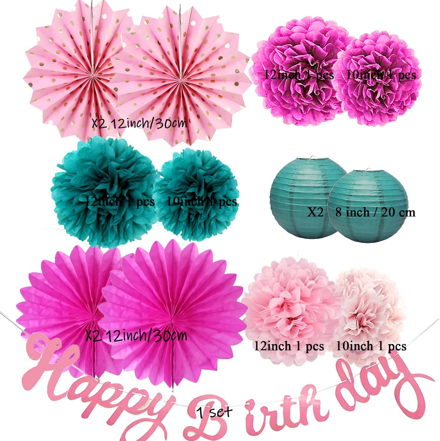 Happy Birthday Decorations for Women and Girls