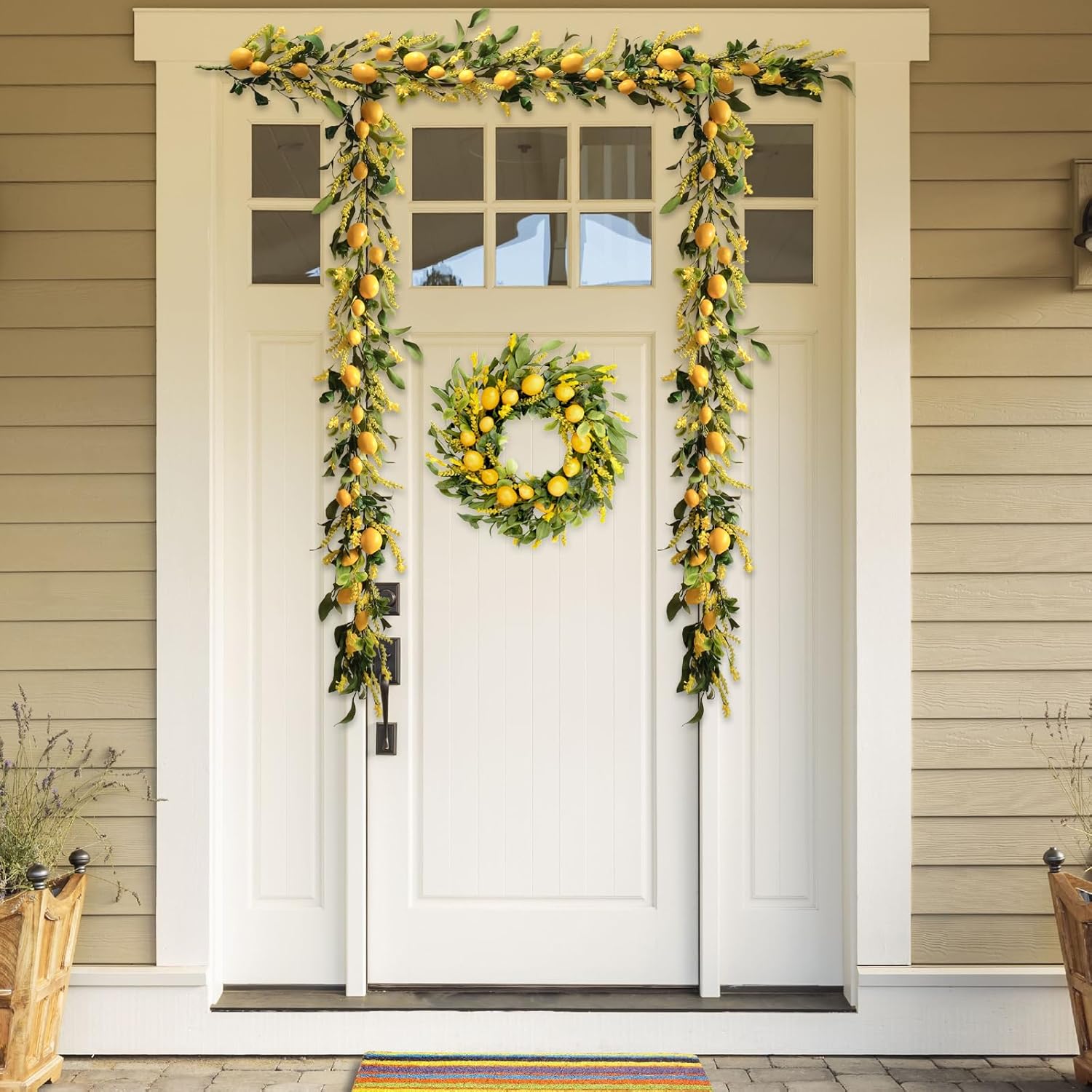 TEMPUS 54 Ft Artificial Lemon Garland for Home Wedding Decorations