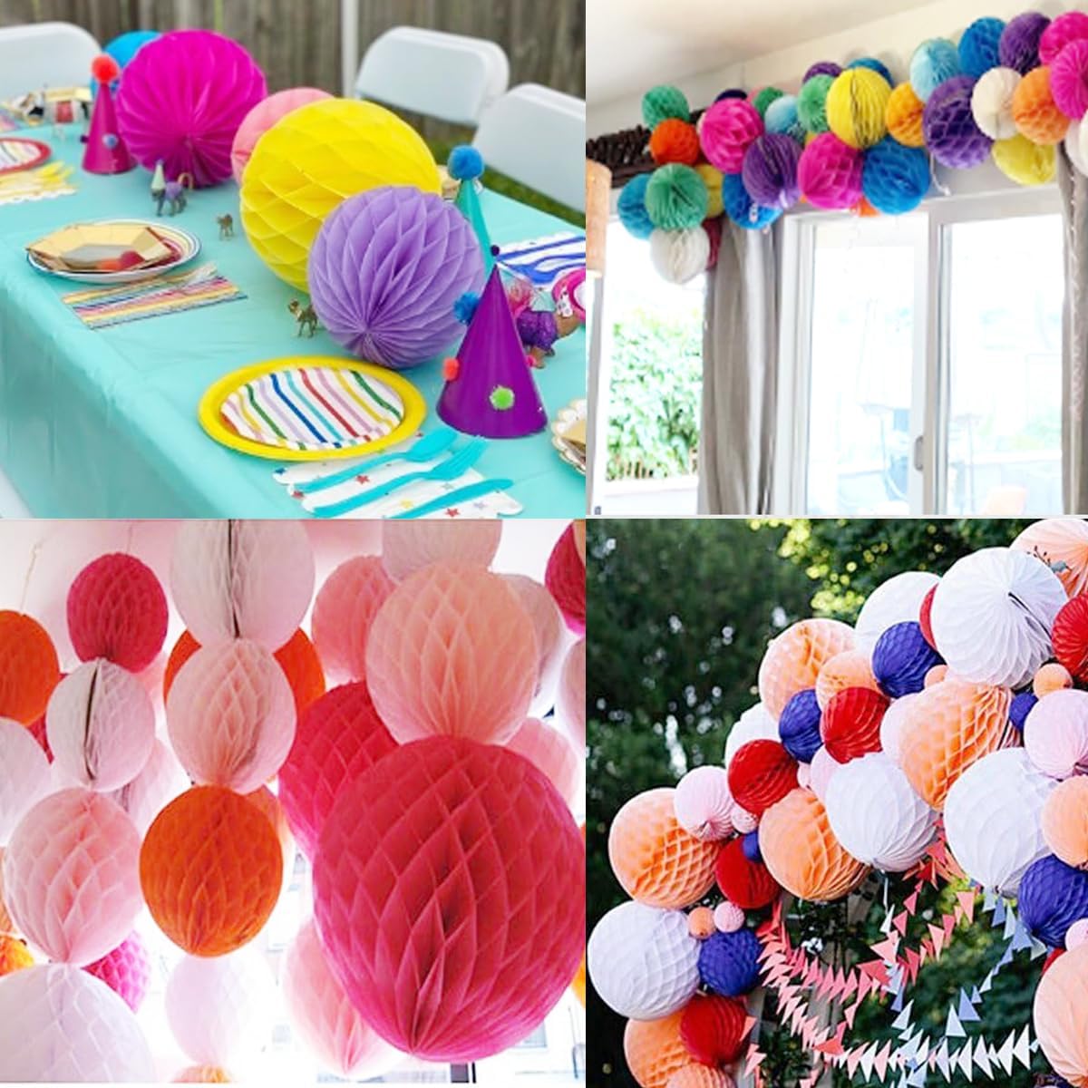 20pcs Honeycomb Flower Balls for Party Decorations