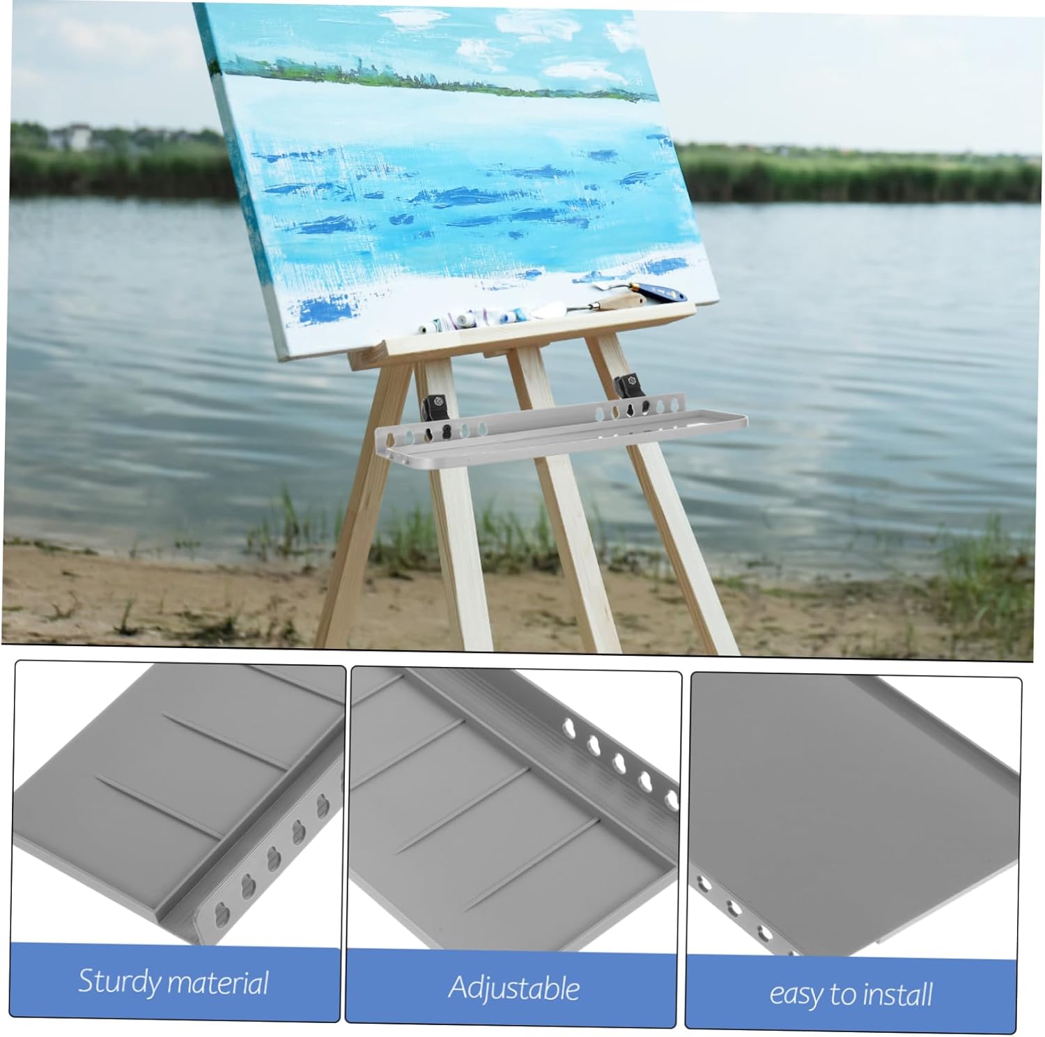 Detachable Hand Crank Easel Tray Portable Art Platform