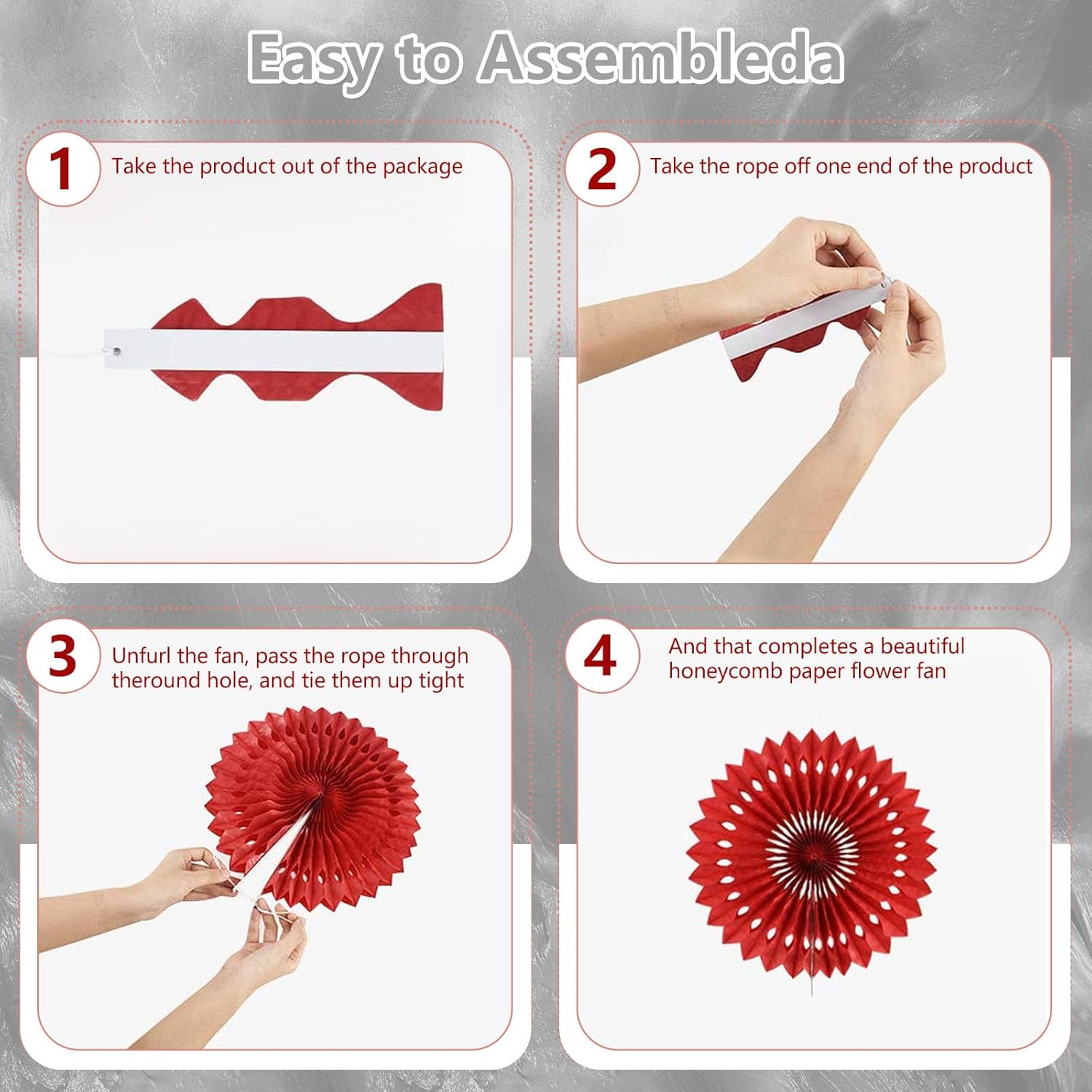 18 Pcs Black Paper Fans for Home Decor and Party Supplies